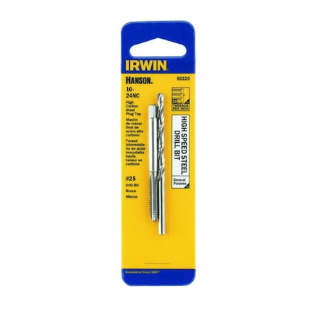 Irwin Irwin Hanson High Carbon Steel HCS Tap and HSS Drill Bit Set 10 - 24 2 pc 80220